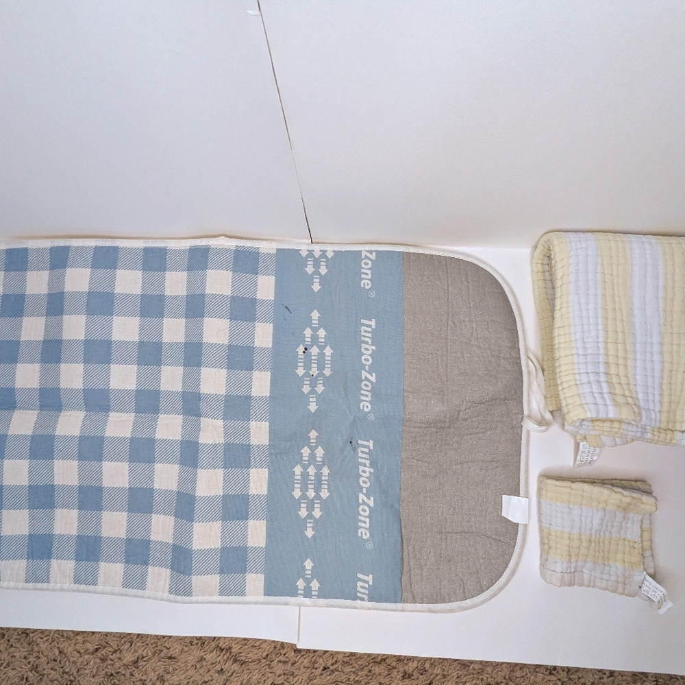 Baby Bundle Portable Changing Matt Cotton Facecloth Burp Cloth Wash & Blanket